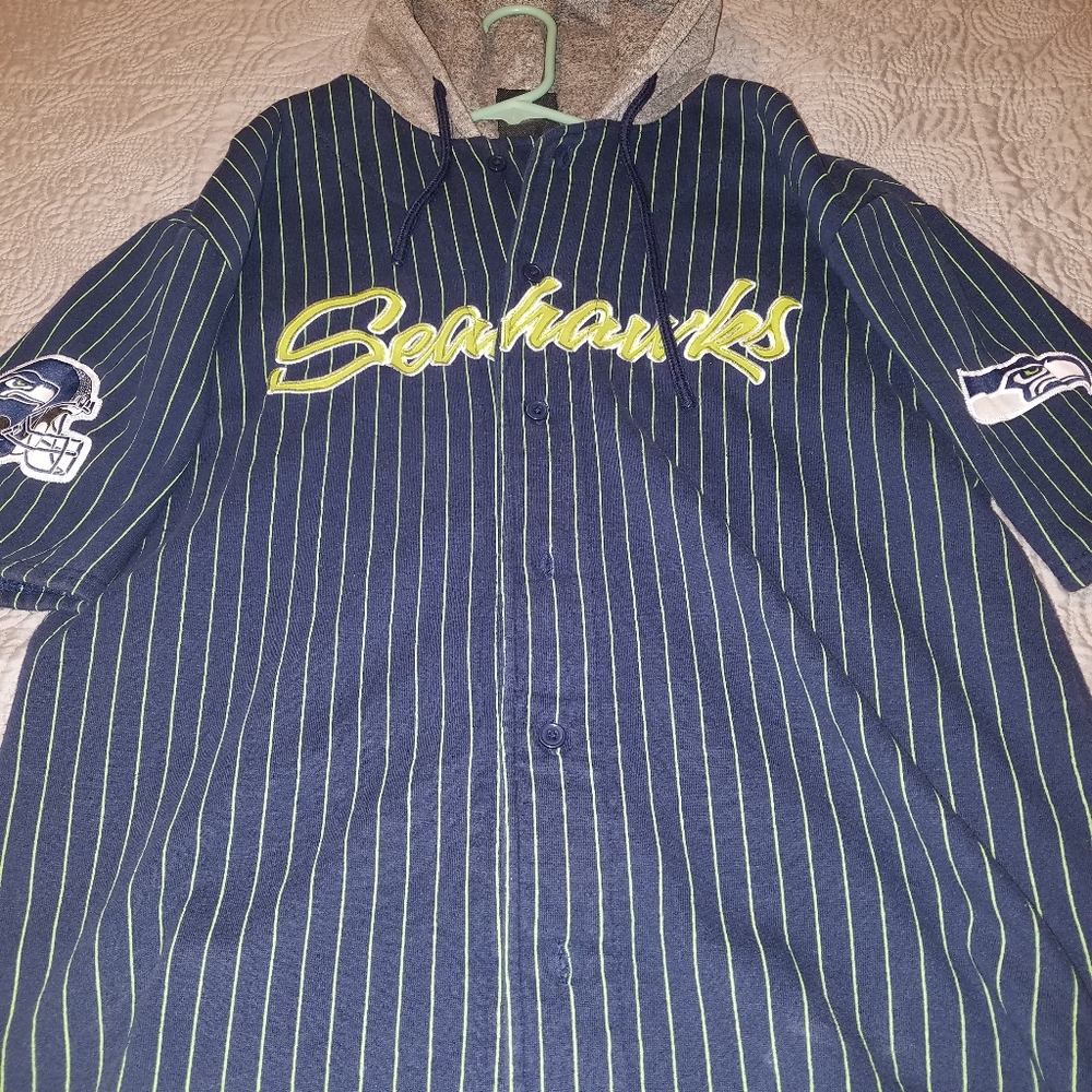 Seattle Seahawks baseball style jersey Mens Large